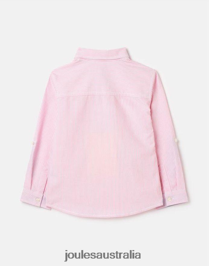 Joules Apparel Boys Oxford Stripe Shirt 2-12 Years NVVNL340 PINK