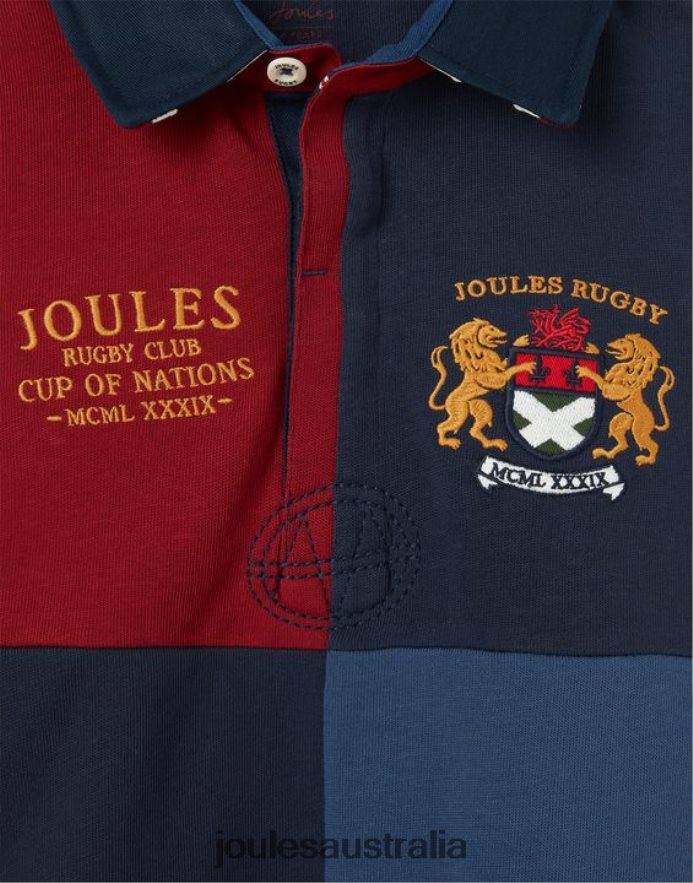 Joules Apparel Boys Union Rugby Shirt 2-12 Years NVVNL374 FRENCH NAVY