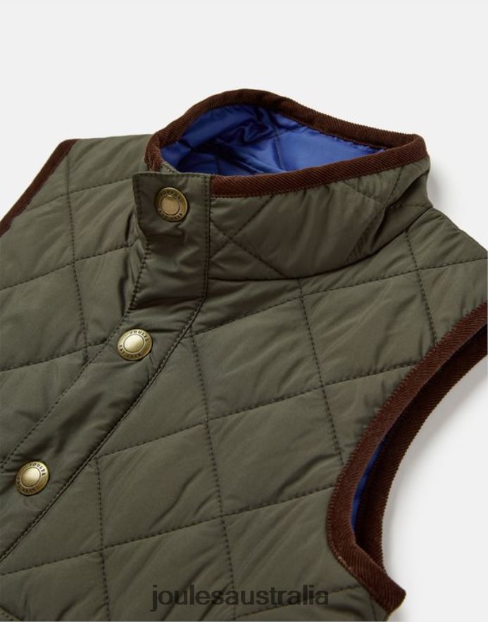 Joules Apparel Boys Bramble Diamond Quilt Vest 2-12 Years NVVNL360 HERITAGE GREEN
