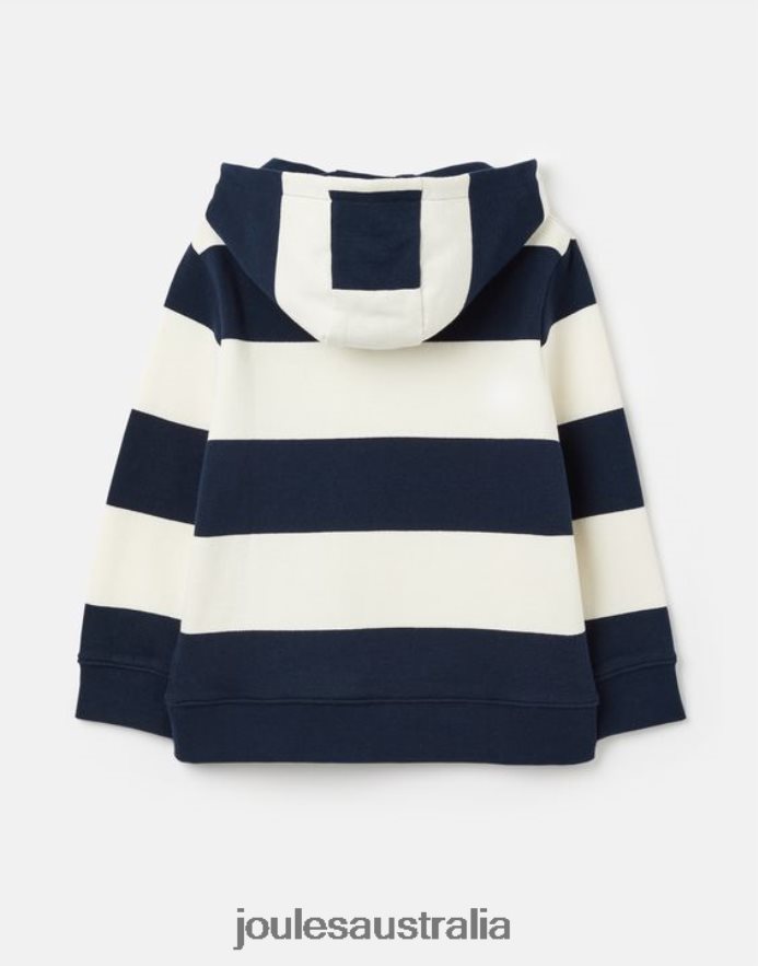 Joules Apparel Boys Burlton Stripe Hooded Sweatshirt 2-12 Years NVVNL342 NAVY CREAM STRIPE