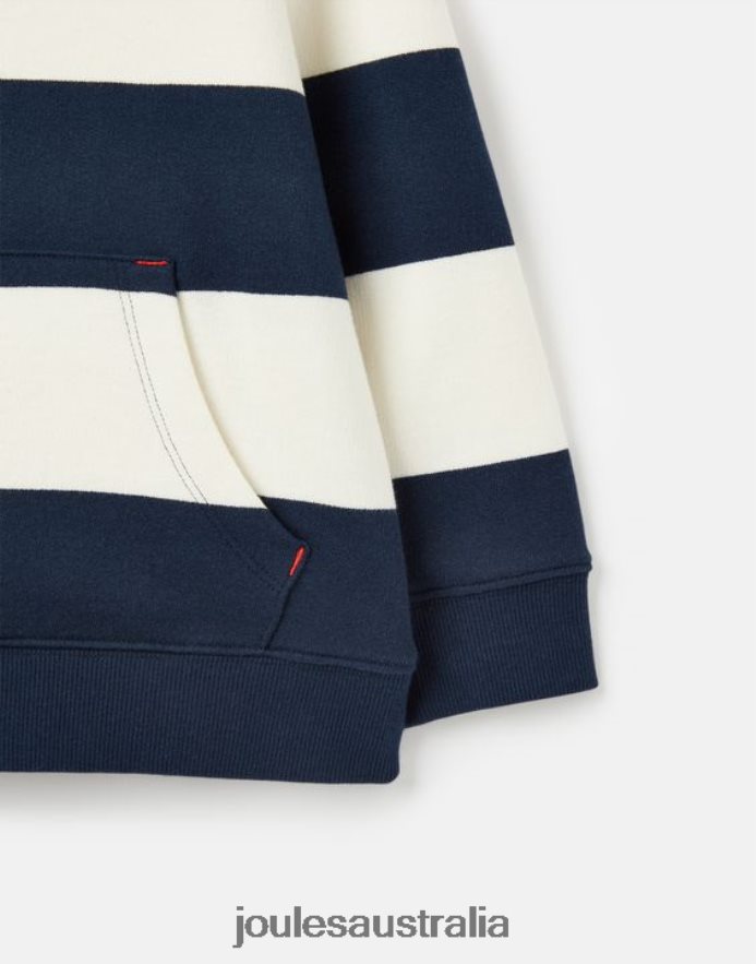 Joules Apparel Boys Burlton Stripe Hooded Sweatshirt 2-12 Years NVVNL342 NAVY CREAM STRIPE