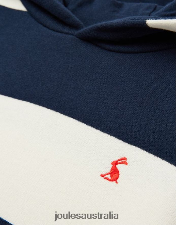 Joules Apparel Boys Burlton Stripe Hooded Sweatshirt 2-12 Years NVVNL342 NAVY CREAM STRIPE