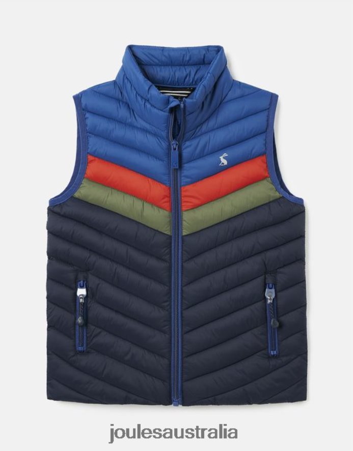 Joules Apparel Boys Crofton Packable Vest 2-12 Years NVVNL347 NAVY COLOUR BLOCK