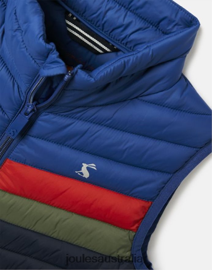 Joules Apparel Boys Crofton Packable Vest 2-12 Years NVVNL347 NAVY COLOUR BLOCK
