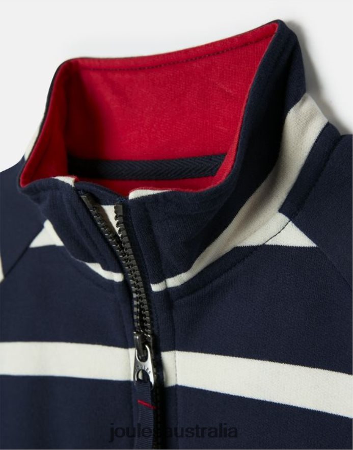 Joules Apparel Boys Finn 1/2 Zip Sweatshirt 2-12 Years NVVNL349 NAVY STRIPE