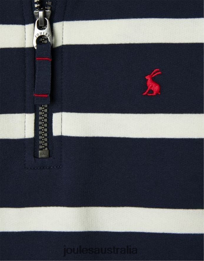 Joules Apparel Boys Finn 1/2 Zip Sweatshirt 2-12 Years NVVNL349 NAVY STRIPE