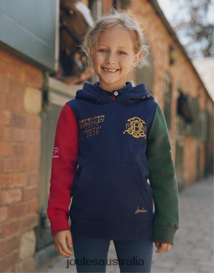 Joules Apparel Boys Unisex Burghley Hooded Sweatshirt 2-12 Years NVVNL316 FRENCH NAVY