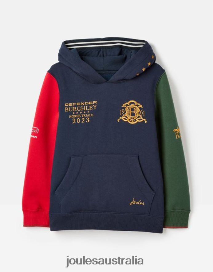 Joules Apparel Boys Unisex Burghley Hooded Sweatshirt 2-12 Years NVVNL316 FRENCH NAVY