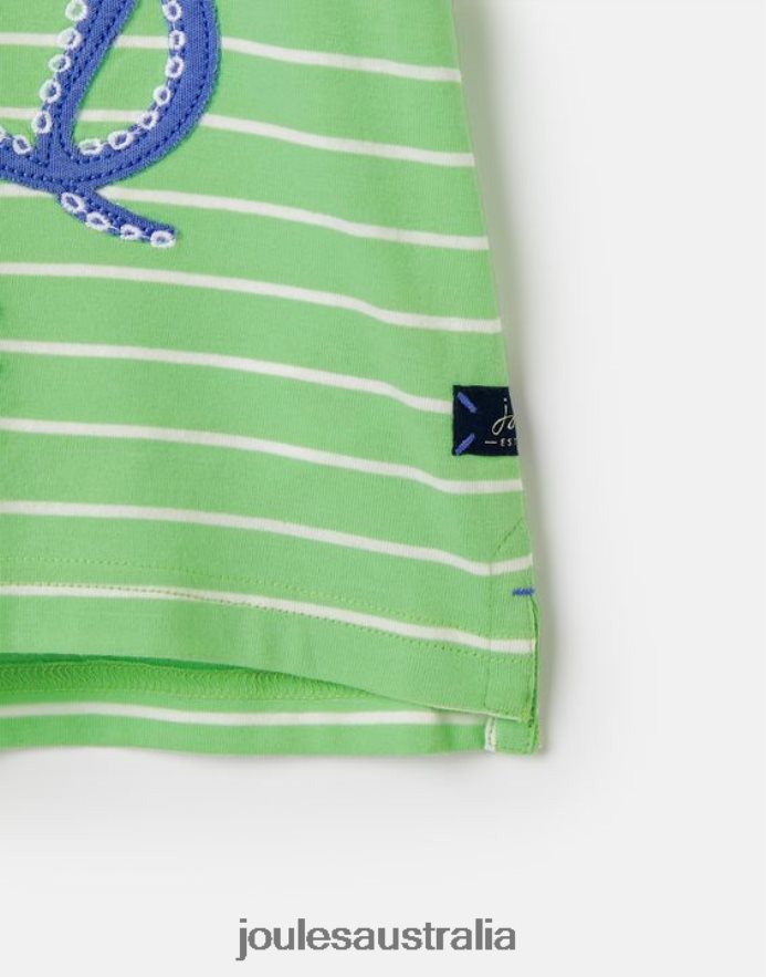 Joules Apparel Boys Archie Short Sleeve Applique T-Shirt 2-8 Years NVVNL367 GREEN OCTOPUS