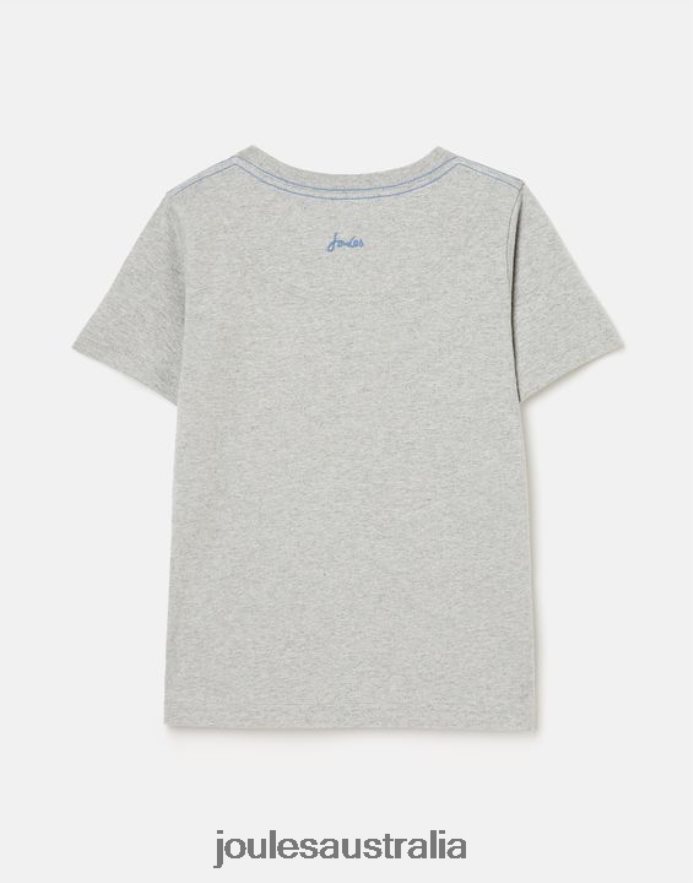 Joules Apparel Boys Archie Short Sleeve T-shirt 5-12 years NVVNL368 GREY SURFBOARDS