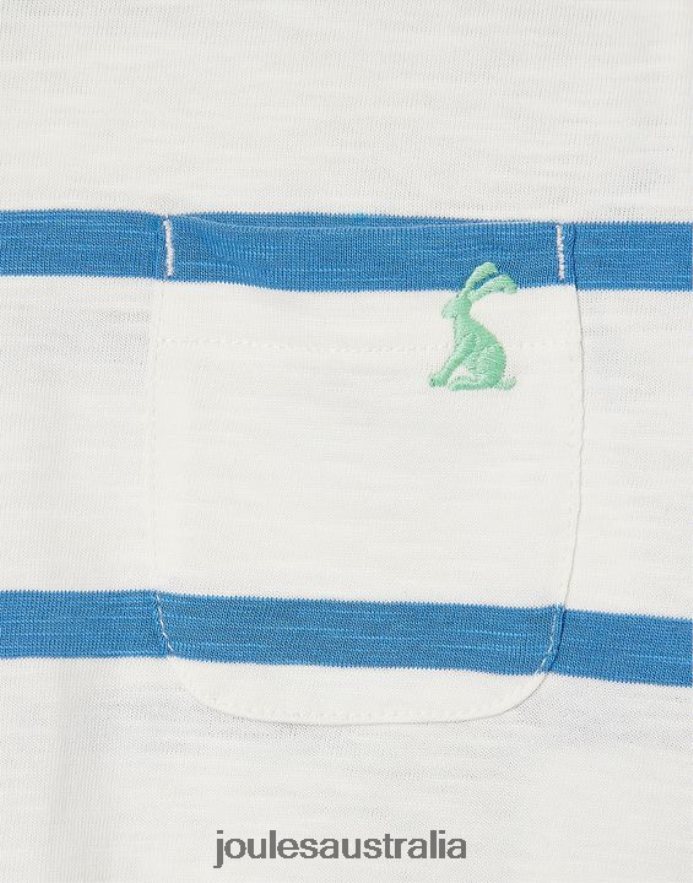 Joules Apparel Boys Laundered Stripe T-Shirt 2-12 Years NVVNL358 LIGHT BLUE STRIPE