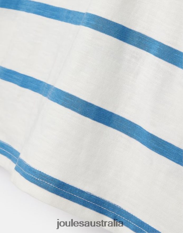 Joules Apparel Boys Laundered Stripe T-Shirt 2-12 Years NVVNL358 LIGHT BLUE STRIPE