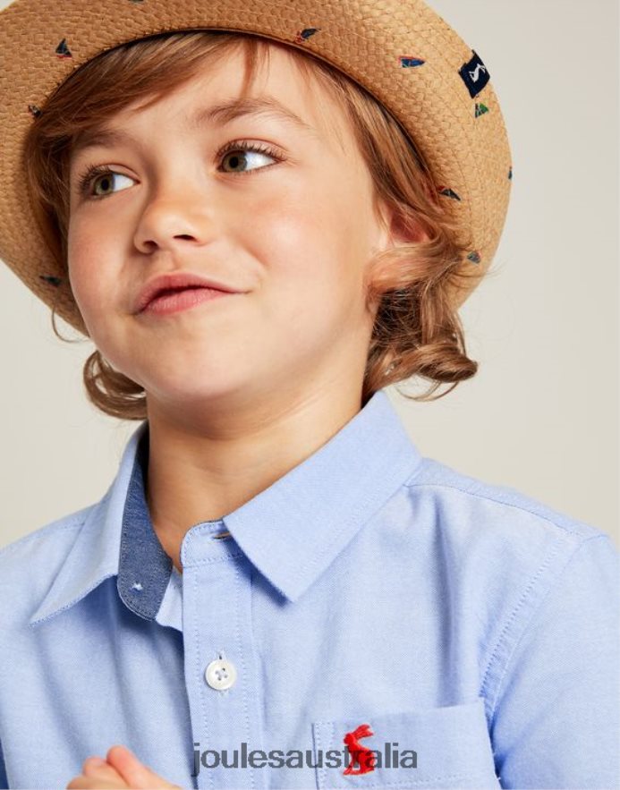 Joules Apparel Boys Oxford Short Sleeve Shirt 2-12 years NVVNL379 BLUE