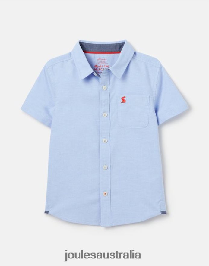 Joules Apparel Boys Oxford Short Sleeve Shirt 2-12 years NVVNL379 BLUE