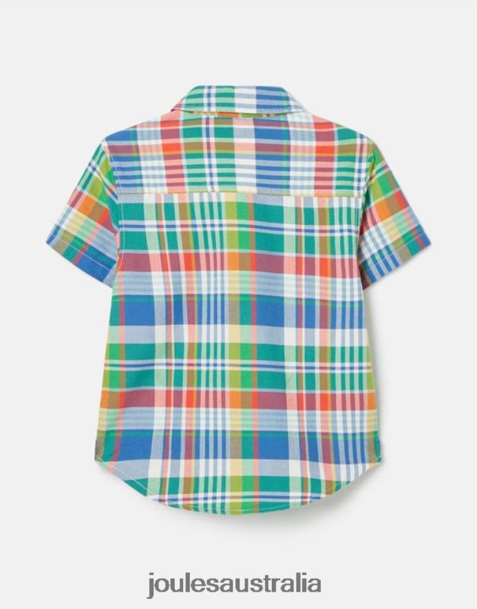 Joules Apparel Boys Sark Short Sleeve Check Oxford Shirt 2-12 years NVVNL354 BLUE CHECK