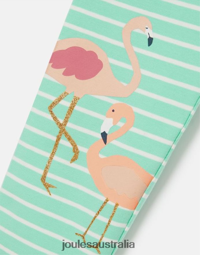 Joules Apparel Girls Deedee Printed Leggings 2-12 Years NVVNL266 AQUA STRIPE FLAMINGO