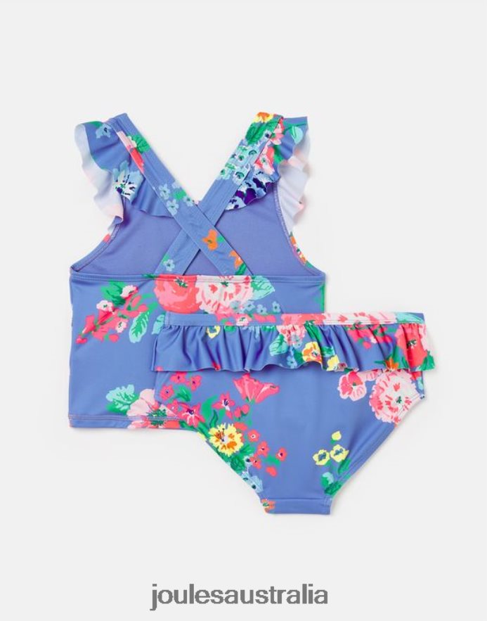 Joules Apparel Girls Laurielle Tankini 2-12 Years NVVNL319 BLUE FLORAL