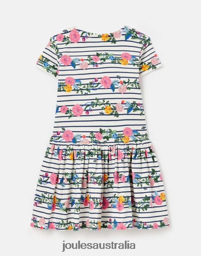 Joules Apparel Girls Harbour Jersey Breton Dress 2-12 Years NVVNL308 FLORAL HARBOUR STRIPE