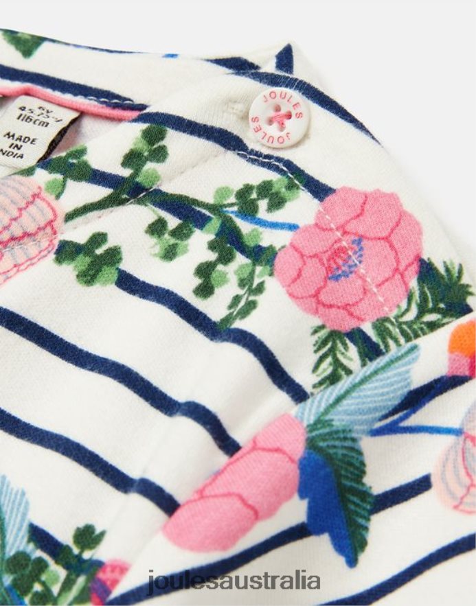 Joules Apparel Girls Harbour Jersey Breton Dress 2-12 Years NVVNL308 FLORAL HARBOUR STRIPE