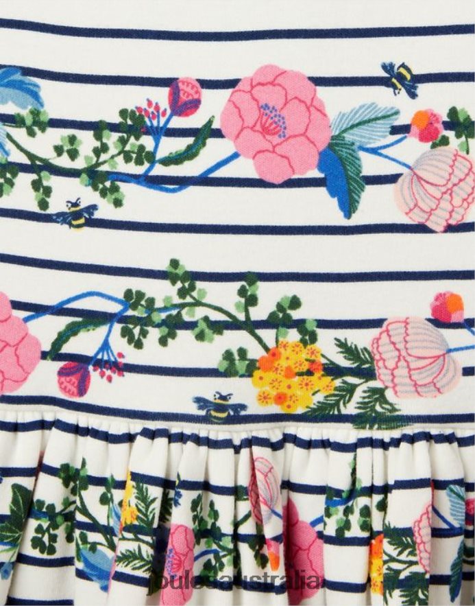 Joules Apparel Girls Harbour Jersey Breton Dress 2-12 Years NVVNL308 FLORAL HARBOUR STRIPE