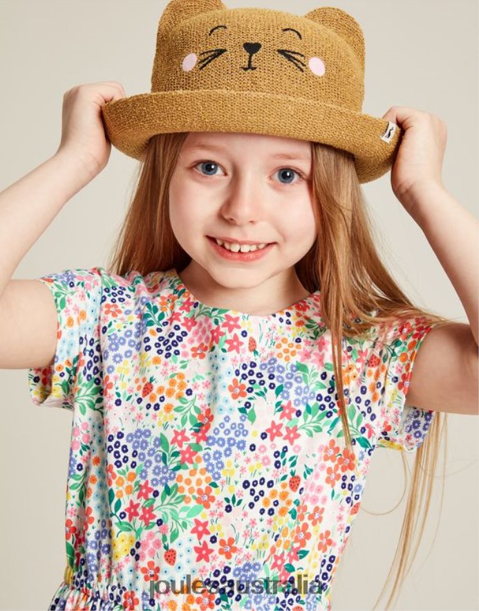 Joules Apparel Girls Jude Short Sleeve Jersey Dress 2-12 Years NVVNL274 STRAWBERRY DITSY