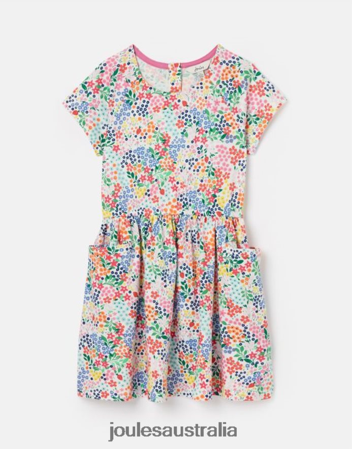 Joules Apparel Girls Jude Short Sleeve Jersey Dress 2-12 Years NVVNL274 STRAWBERRY DITSY