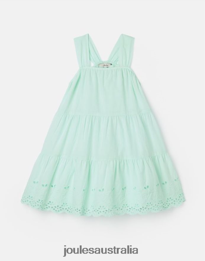 Joules Apparel Girls Kiki Tiered Midi Dress 2-12 Years NVVNL278 PALE BLUE