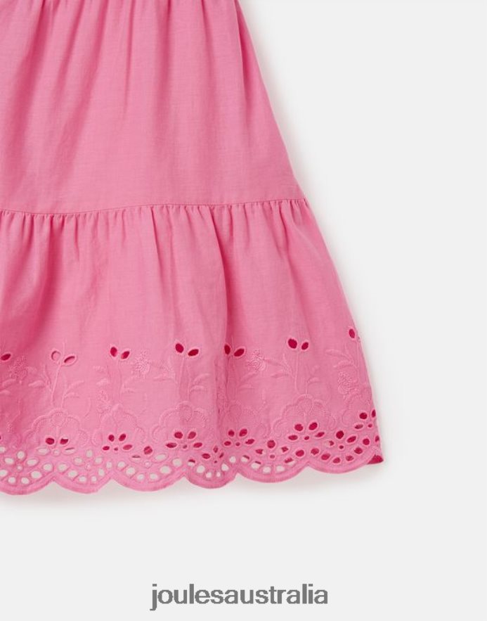 Joules Apparel Girls Kiki Tiered Midi Dress 2-12 Years NVVNL294 AURORA PINK