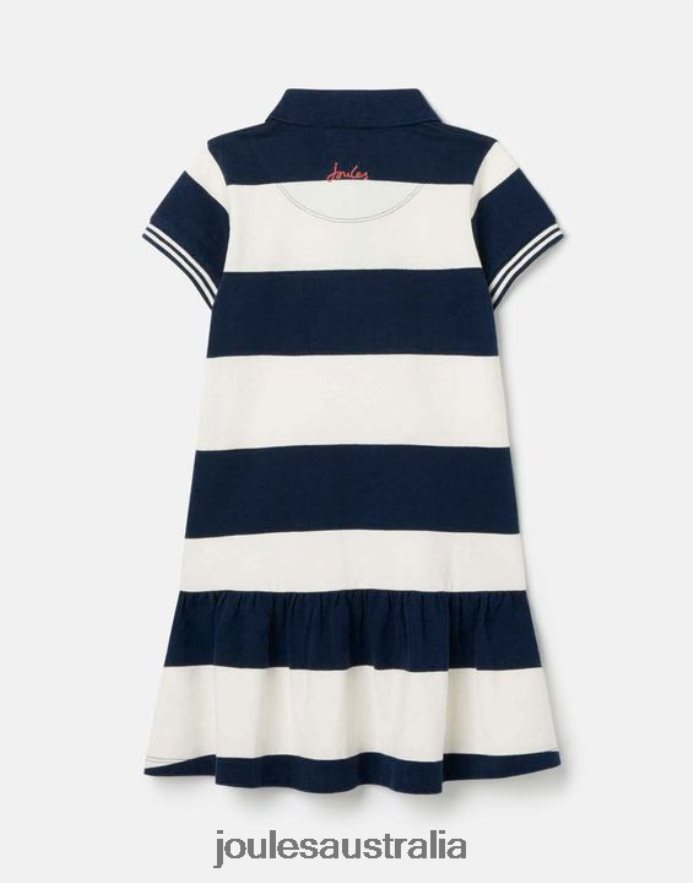 Joules Apparel Girls Orla Short Sleeve Polo Dress 2-12 years NVVNL310 NAVY CREAM STRIPE
