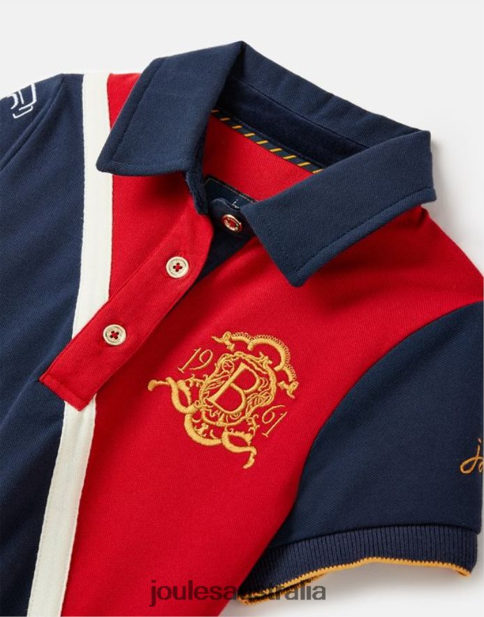 Joules Apparel Girls Burghley Polo Shirt 2-12 Years NVVNL329 DARK RED