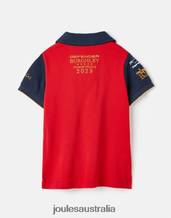 Joules Apparel Girls Burghley Polo Shirt 2-12 Years NVVNL329 DARK RED