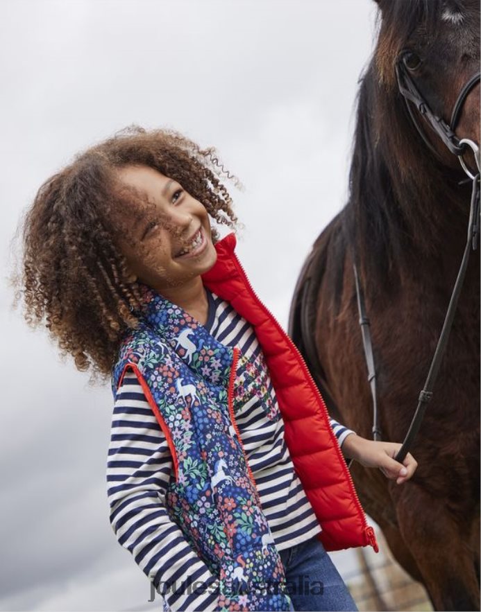 Joules Apparel Girls Flip It Reversible Vest 2-8 Years NVVNL307 PONY
