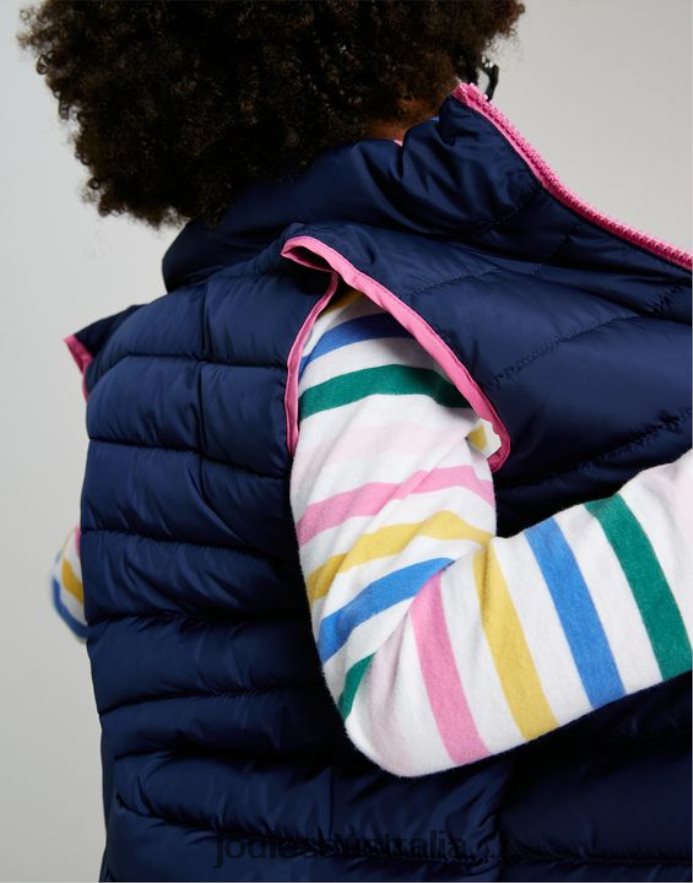Joules Apparel Girls Gruffalo Flip It Reversible Vest 1-6 Years NVVNL260 BLUE