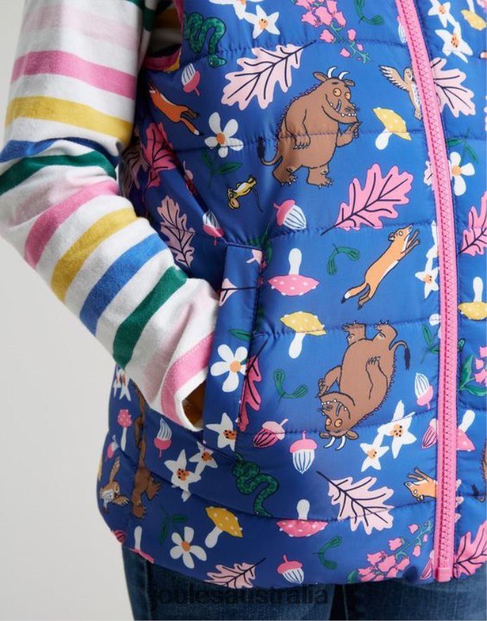 Joules Apparel Girls Gruffalo Flip It Reversible Vest 1-6 Years NVVNL260 BLUE