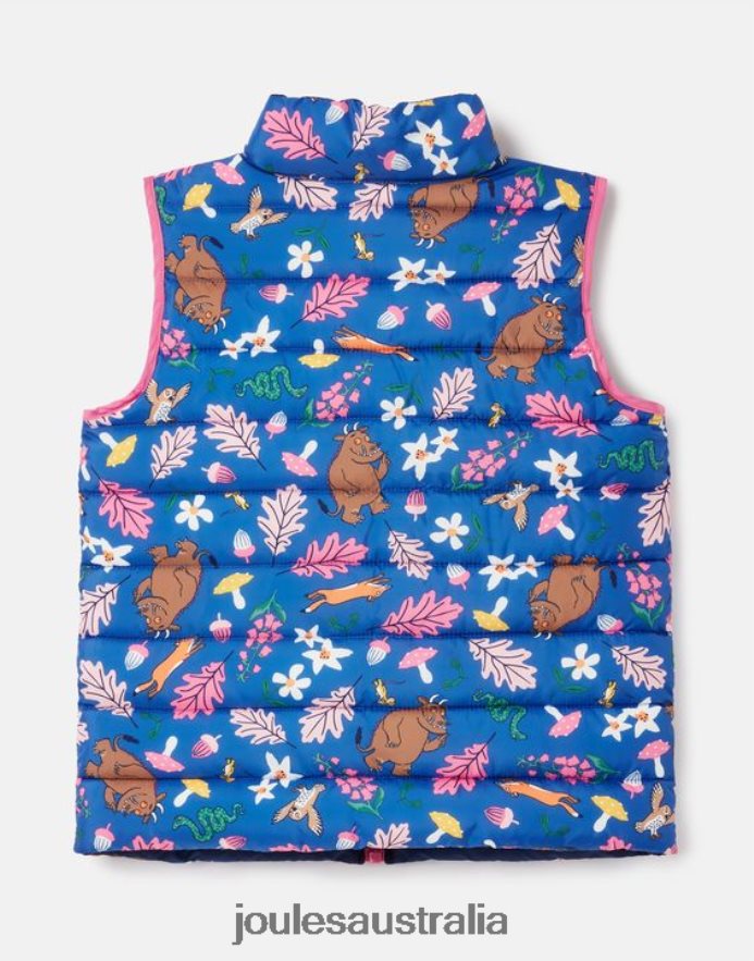 Joules Apparel Girls Gruffalo Flip It Reversible Vest 1-6 Years NVVNL260 BLUE