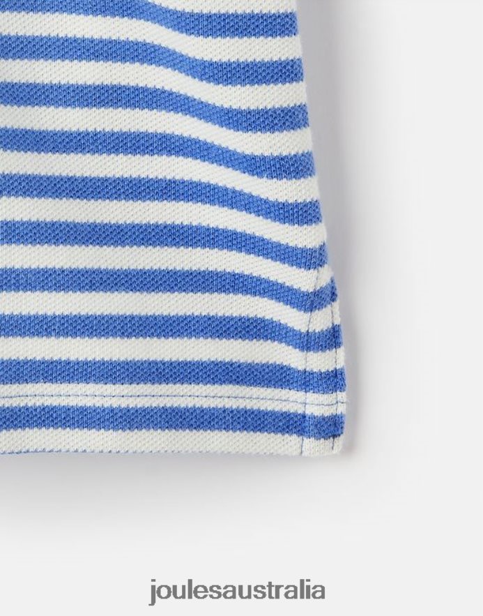 Joules Apparel Girls Morgan Stripe Polo Shirt 2-12 Years NVVNL255 BLUE MULTI STRIPE