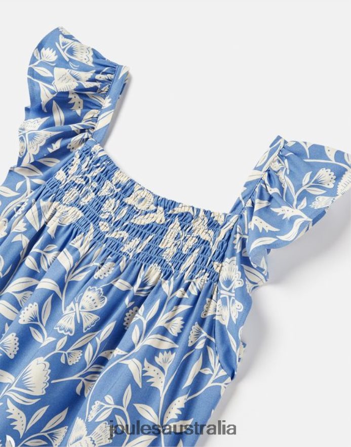 Joules Apparel Girls Nicola Shirred Top 5-12 Years NVVNL271 BUTTERFLY BLUE