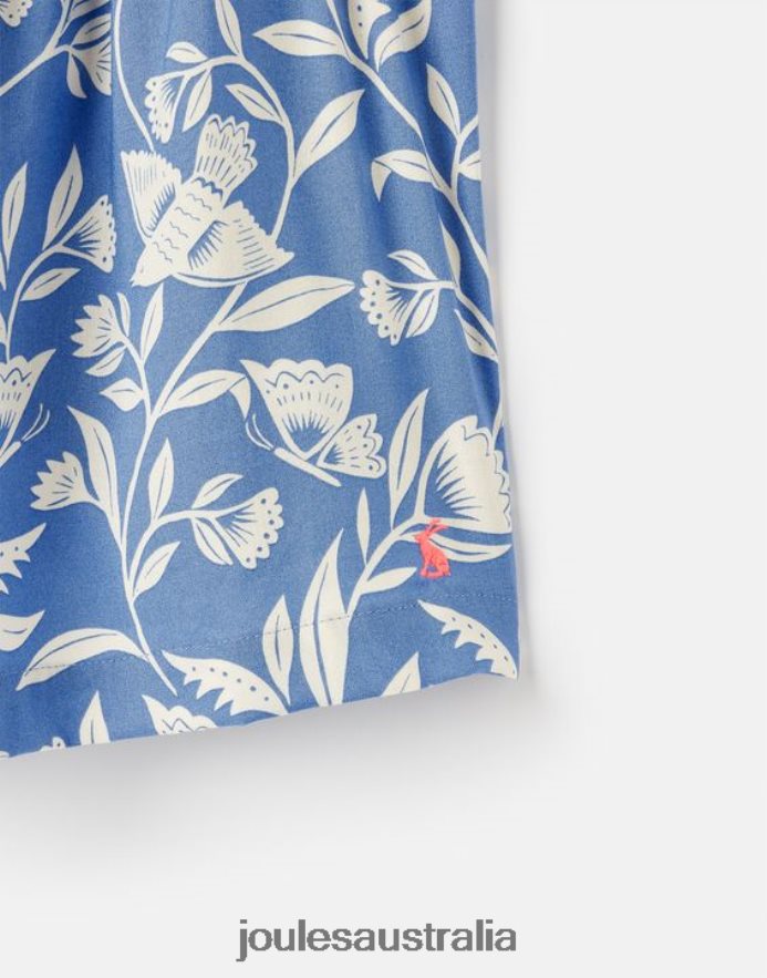 Joules Apparel Girls Nicola Shirred Top 5-12 Years NVVNL271 BUTTERFLY BLUE