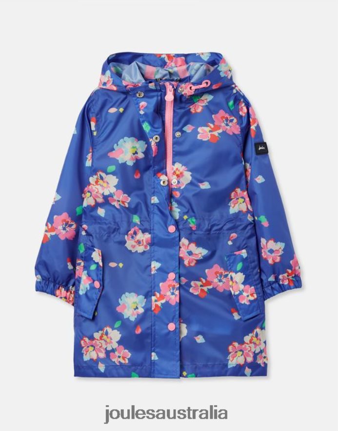 Joules Apparel Girls Golightly Packaway Jacket 2-12 Years NVVNL305 BLUE FLORAL