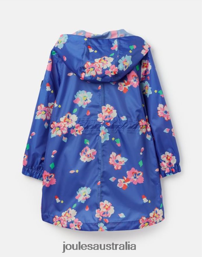 Joules Apparel Girls Golightly Packaway Jacket 2-12 Years NVVNL305 BLUE FLORAL