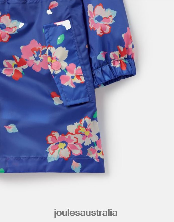 Joules Apparel Girls Golightly Packaway Jacket 2-12 Years NVVNL305 BLUE FLORAL