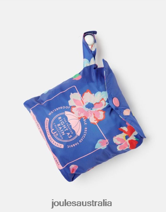 Joules Apparel Girls Golightly Packaway Jacket 2-12 Years NVVNL305 BLUE FLORAL