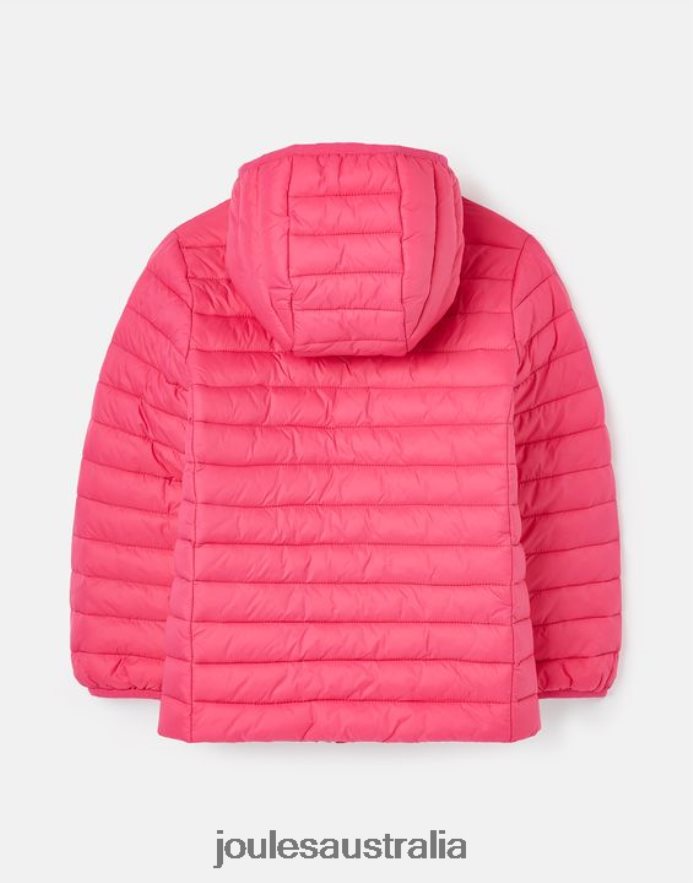 Joules Apparel Girls Kinnaird Showerproof Recycled Packable Padded Jacket 1-12 Years NVVNL279 BRIGHT PINK