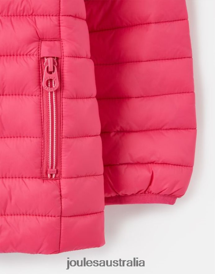 Joules Apparel Girls Kinnaird Showerproof Recycled Packable Padded Jacket 1-12 Years NVVNL279 BRIGHT PINK
