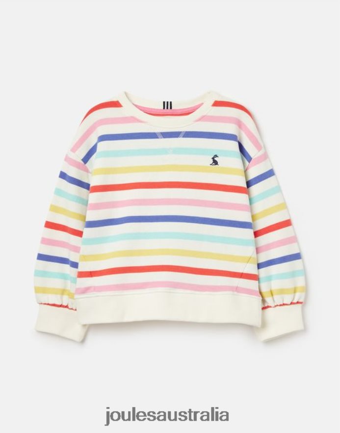 Joules Apparel Girls Maple Crew Neck Sweatshirt 2-12 Years NVVNL267 MULTI STRIPE
