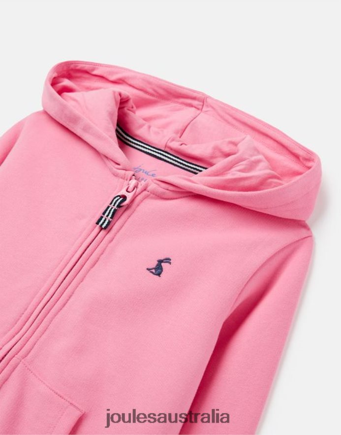 Joules Apparel Girls Mayday Zip Through Hooded Sweatshirt 2-12 Years NVVNL263 AURORA PINK
