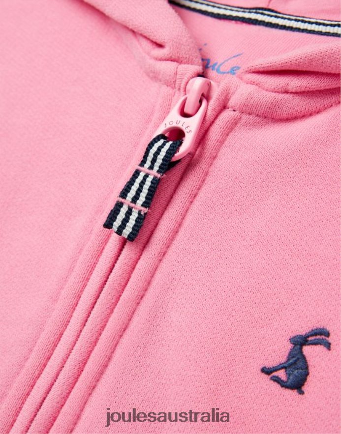 Joules Apparel Girls Mayday Zip Through Hooded Sweatshirt 2-12 Years NVVNL263 AURORA PINK