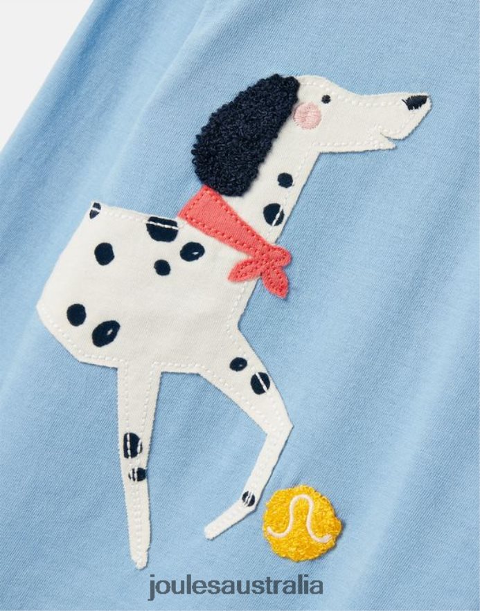 Joules Apparel Girls Ava Long Sleeve T-Shirt 2-12 Years NVVNL272 BEL AIR BLUE