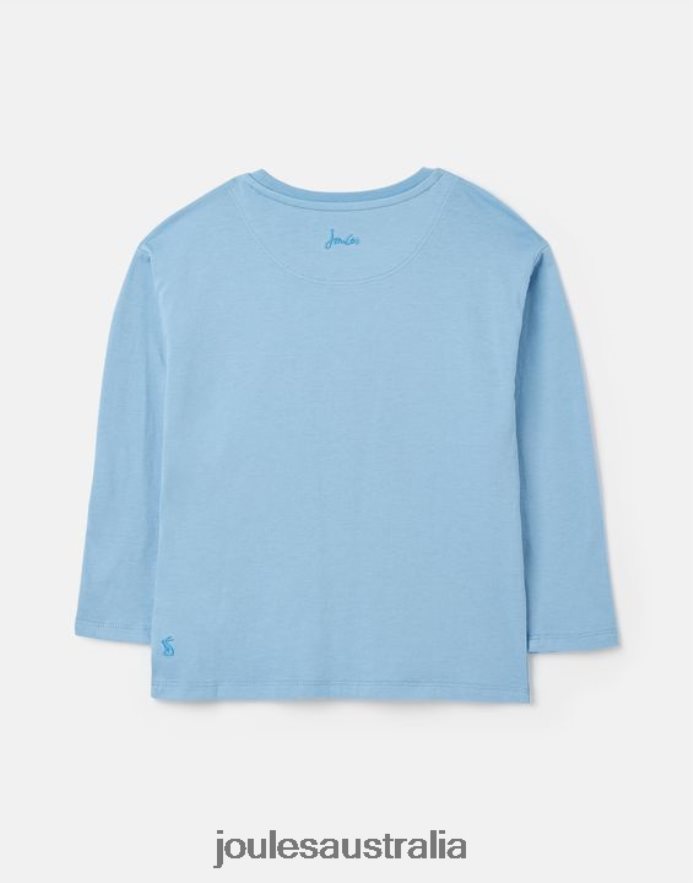 Joules Apparel Girls Ava Long Sleeve T-Shirt 2-12 Years NVVNL272 BEL AIR BLUE