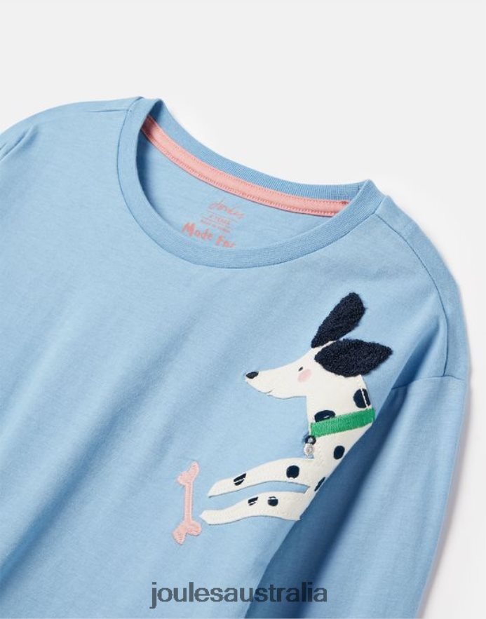 Joules Apparel Girls Ava Long Sleeve T-Shirt 2-12 Years NVVNL272 BEL AIR BLUE